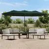 vidaXL Parasol à double tête avec LED vert 449x245 cm