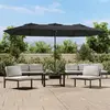 vidaXL Parasol à double tête avec LED anthracite 449x245 cm