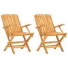 vidaXL Chaises de jardin pliantes 2 pcs 61x67x90 cm bois massif teck