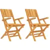 vidaXL Chaises de jardin pliantes 2 pcs 55x61x90 cm bois massif teck