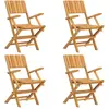 vidaXL Chaises de jardin pliantes 4 pcs 55x61x90 cm bois massif teck