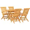vidaXL Ensemble à manger de jardin 5 pcs Bois de teck massif