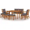 vidaXL Ensemble à manger de jardin coussins 9 pcs Bois acacia