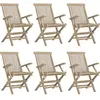 vidaXL Salon de jardin 7 pcs gris bois de teck solide