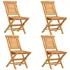 vidaXL Chaises de jardin pliantes 4 pcs 47x63x90 cm bois massif teck