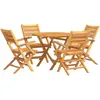 vidaXL Ensemble à manger de jardin 5 pcs Bois de teck massif
