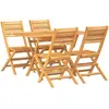 vidaXL Ensemble à manger de jardin 5 pcs Bois de teck massif