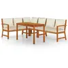 vidaXL Ensemble à manger de jardin coussins 5 pcs Bois acacia