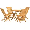 vidaXL Ensemble à manger de jardin 5 pcs Bois de teck massif