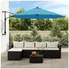 vidaXL Parasol mural avec LED bleu mer 290 cm