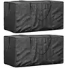 vidaXL Sacs de rangement pour coussins de jardin 2 pcs noir