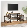 vidaXL Meuble TV Chêne fumé 117x35x52 cm Bois d'ingénierie