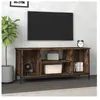 vidaXL Meuble TV chêne fumé 102x35x45 cm bois d'ingénierie