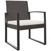 vidaXL Chaises à manger de jardin lot de 2 marron rotin PP