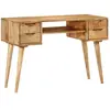 Bureau avec tiroirs 110x47x76 cm bois de manguier solide Vidaxl Brun