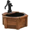 vidaXL Fontaine à eau avec pompe 57x57x53 cm Bois de sapin massif