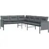 vidaXL Canapé d'angle de jardin anthracite acier et textilène