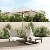 vidaXL Parasol de jardin avec mât en bois sable 300x300x273 cm