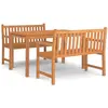 vidaXL Ensemble à manger de jardin 3 pcs Bois de teck massif