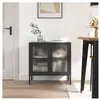 vidaXL Buffet noir 70x35x70 cm verre et acier 353001