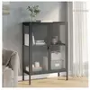 vidaXL Buffet noir 75x35x105 cm verre et acier