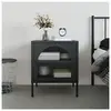 vidaXL Table de chevet noir 50x35x60 cm verre et acier