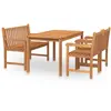 vidaXL Ensemble à manger de jardin 4 pcs Bois de teck massif