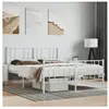 vidaXL Cadre de lit métal avec tête de lit/pied de lit blanc 160x200cm