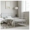 vidaXL Cadre de lit métal avec tête de lit/pied de lit blanc 100x200cm