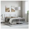 vidaXL Cadre de lit métal avec tête de lit/pied de lit blanc 135x190cm