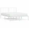vidaXL Cadre de lit métal avec tête de lit blanc 140x190 cm