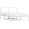 vidaXL Cadre de lit métal avec tête de lit blanc 120x200 cm