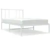 vidaXL Cadre de lit métal avec tête de lit blanc 100x190 cm