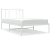 vidaXL Cadre de lit métal sans matelas et tête de lit blanc 107x203 cm