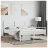 vidaXL Cadre de lit métal avec tête de lit/pied de lit blanc 140x200cm