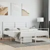 vidaXL Cadre de lit métal avec tête de lit/pied de lit blanc 150x200cm