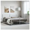 vidaXL Cadre de lit métal avec tête de lit/pied de lit blanc 183x213cm