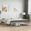 vidaXL Cadre de lit métal avec tête de lit blanc 200x200 cm