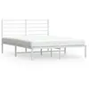 vidaXL Cadre de lit métal avec tête de lit blanc 150x200 cm