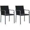 vidaXL Chaises de jardin avec coussins lot de 2 noir 56x59x84 cm rotin