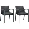 vidaXL Chaises de jardin et coussins lot de 2 noir 56,5x57x83 cm rotin