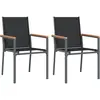 vidaXL Chaises de jardin lot de 2 noir 55x61,5x90cm textilène et acier