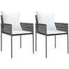 vidaXL Chaises de jardin et coussins lot de 2 marron 54x61x83 cm rotin