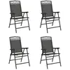 vidaXL Chaises de jardin pliables lot de 8 en acier et textilène