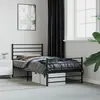 vidaXL Cadre de lit métal avec tête de lit/pied de lit noir 80x200 cm