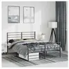 vidaXL Cadre de lit métal avec tête de lit/pied de lit noir 135x190 cm