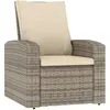 vidaXL Fauteuil inclinable de jardin avec coussins marron clair rotin