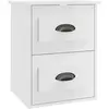 vidaXL Table de chevet murale blanc brillant 41,5x36x53 cm