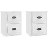 vidaXL Tables de chevet murales 2 pcs blanc brillant 41,5x36x53 cm