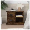 vidaXL Table de chevet chêne fumé 60x35,5x45 cm